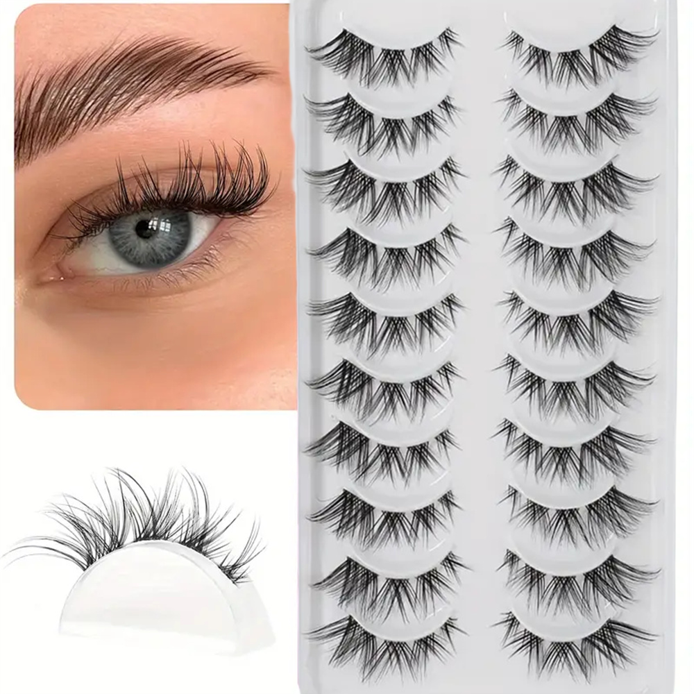 Eyelash Extension Cat Eye - 10 Pairs False Eyelashes Cluster Lashes