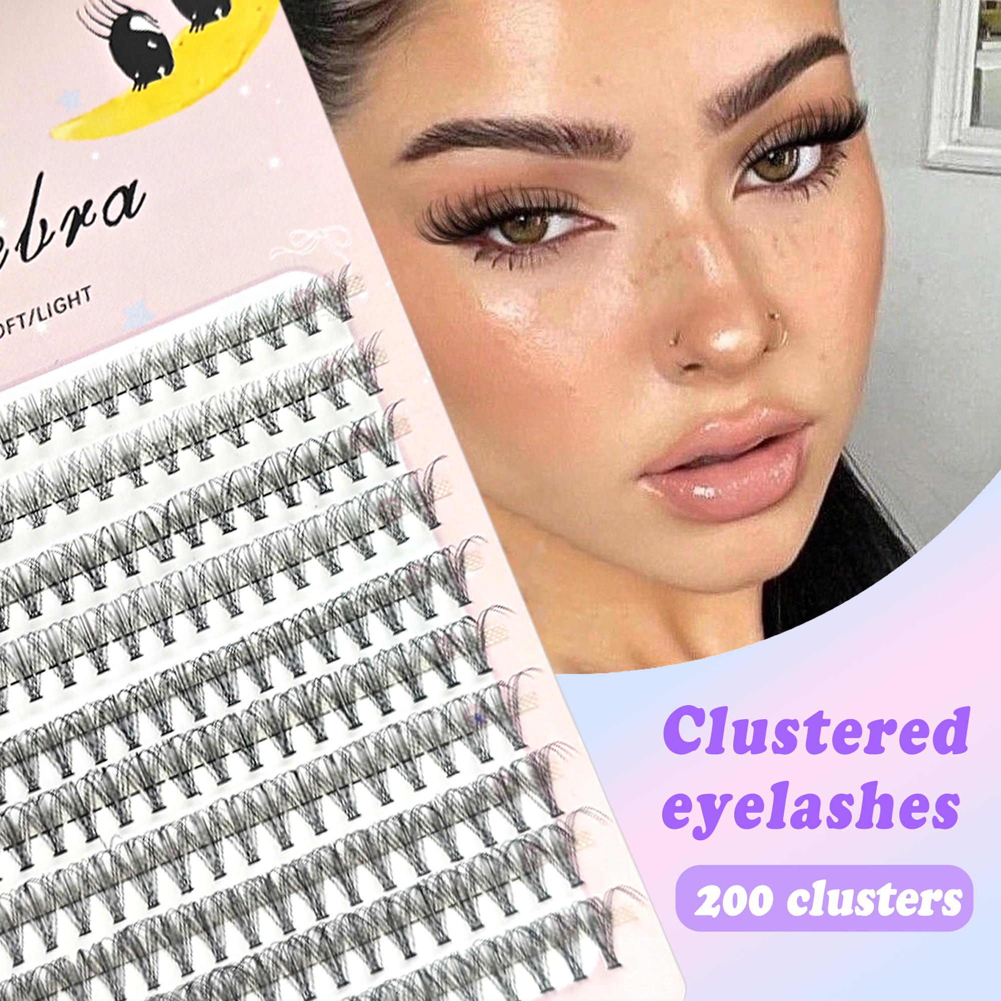 Eyelash Extension Supernatural - Individual Lashes Cluster D Curl Mix