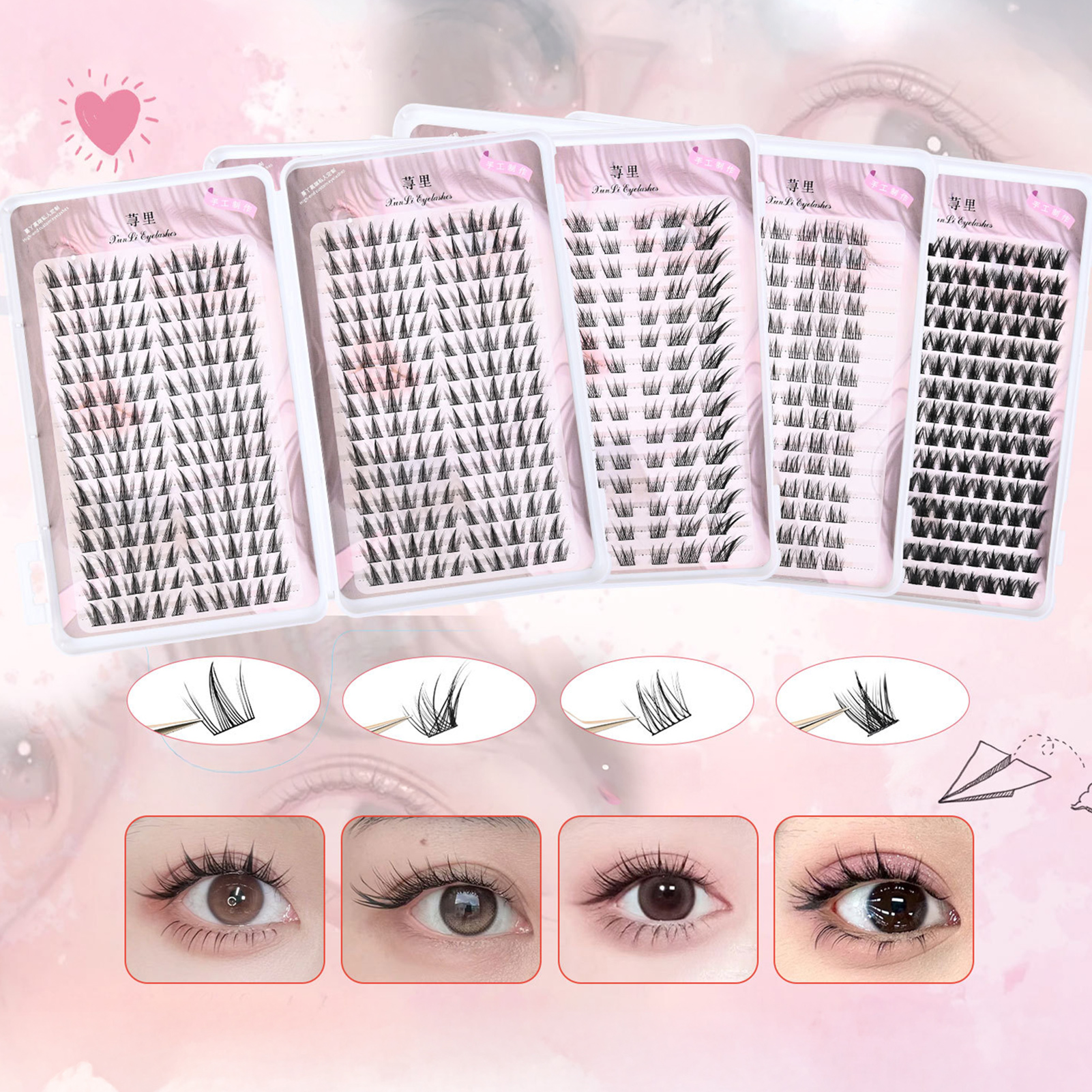 Eyelash Extension Supernatural - 30rows 3D Wispy Fluffy Fake Eyelashes