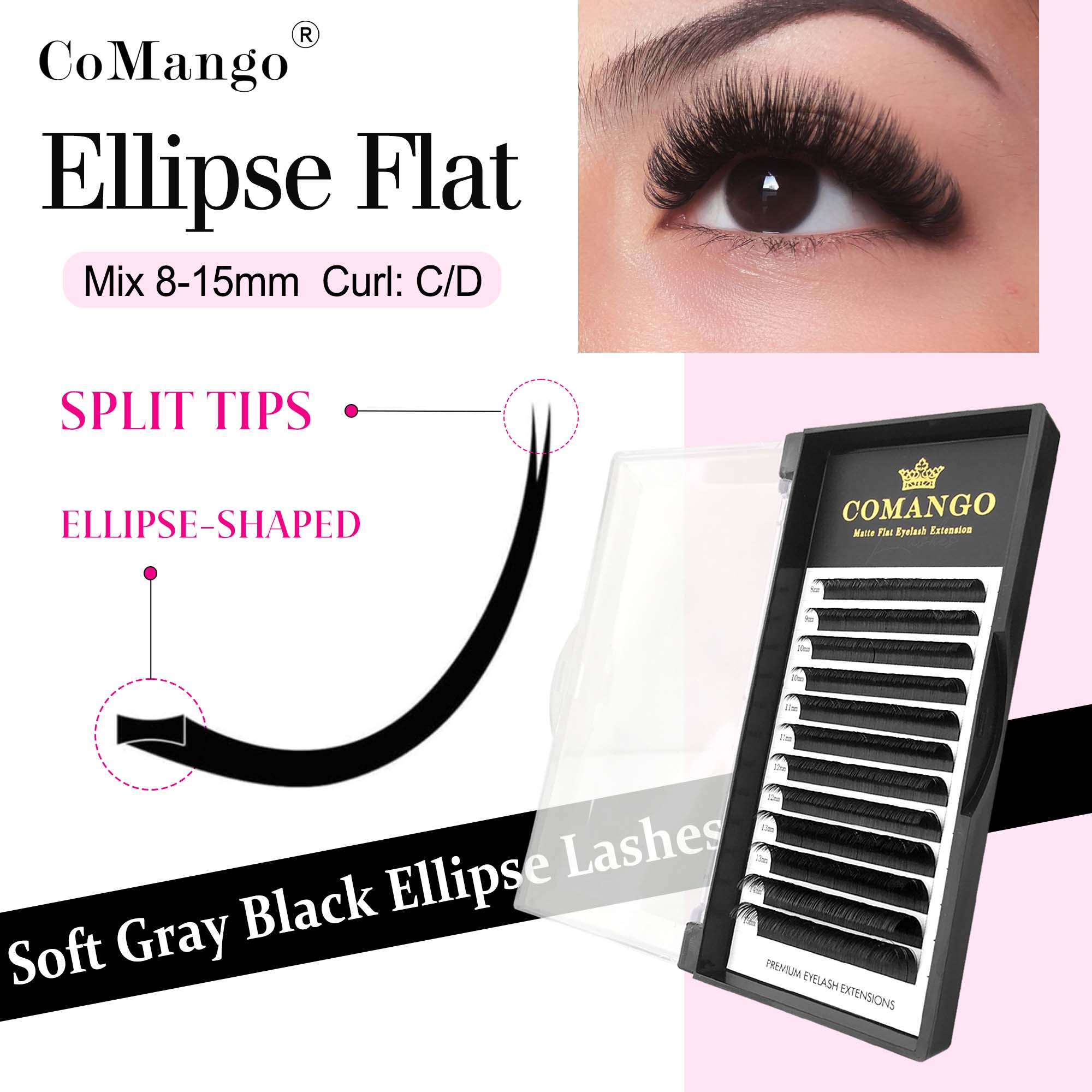 Matte Gray Black Split Tips Li - Eyelash Extension Supernatural 리뷰 및 가격