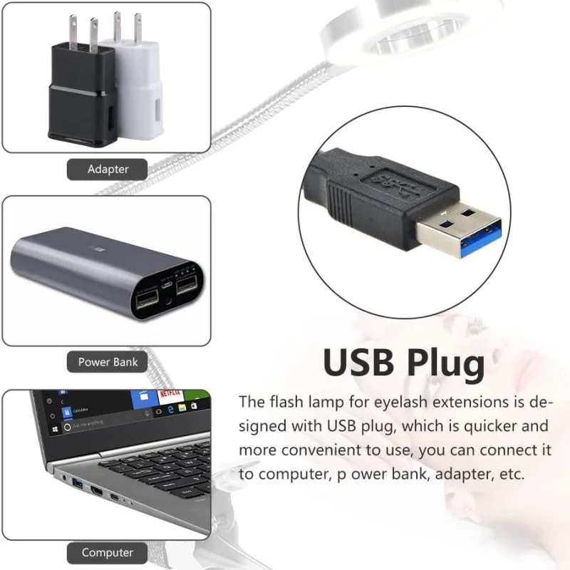 USB Eyelash Lamp LED Light Col - Eyelash Extension Options 리뷰 및 가격