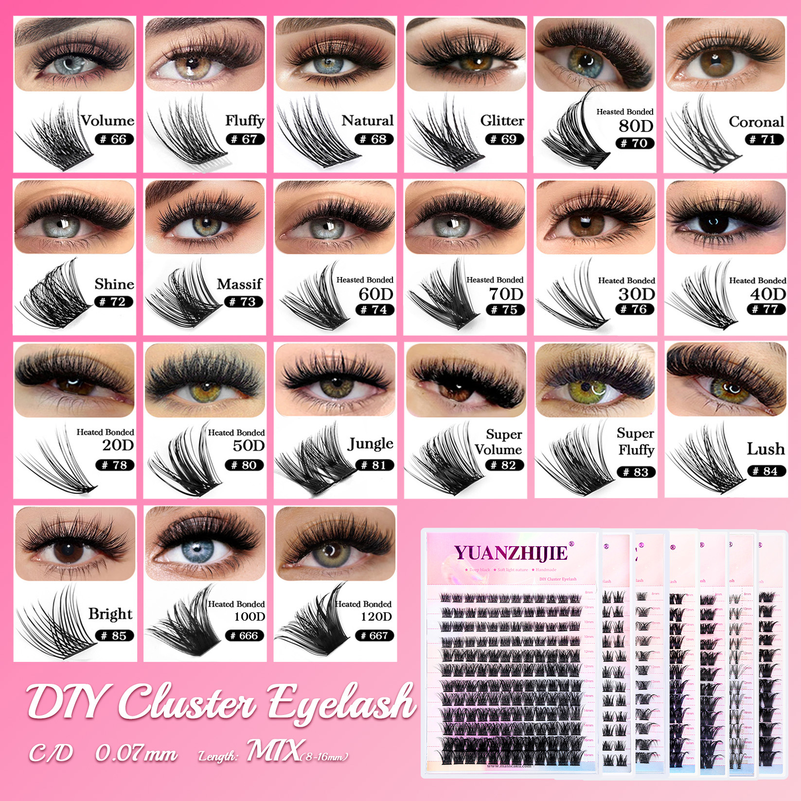 YUANZHIJIE New DIY Clusters Fa - Eyelash Extension Supernatural 리뷰 및 가격