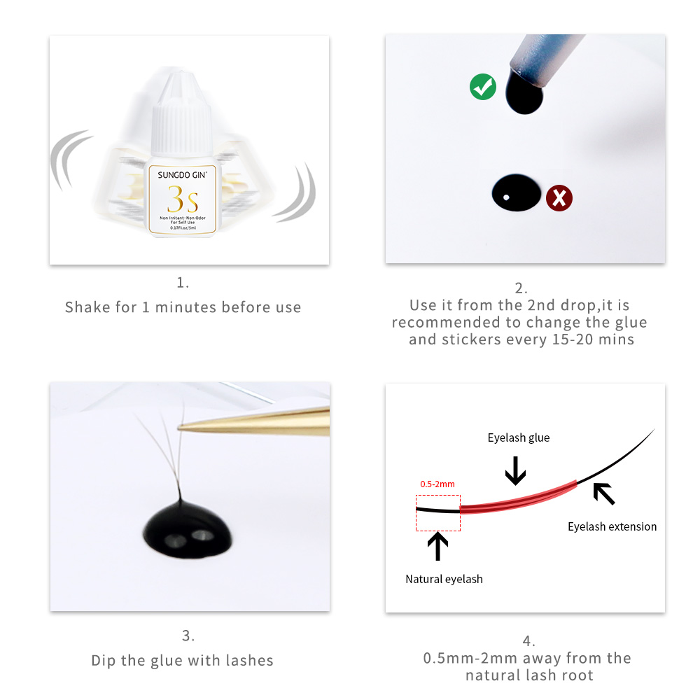 Eyelash Extension Glue 3S Fast - Eyelash Extension Open Eye 리뷰 및 가격