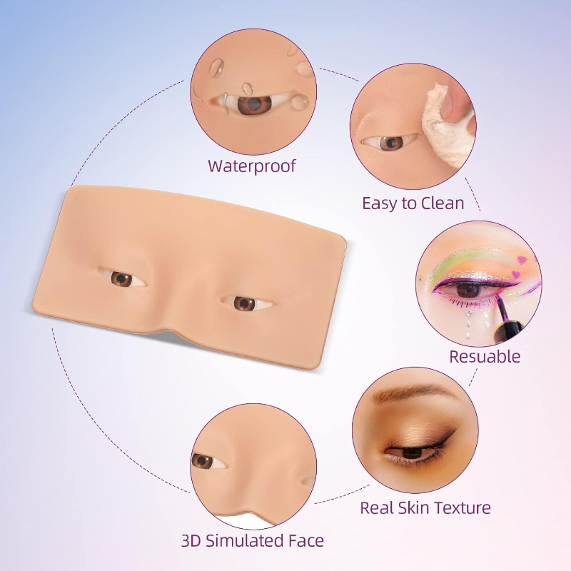 3D Silicone Face Makeup Practi - Eyelash Extension Open Eye 리뷰 및 가격