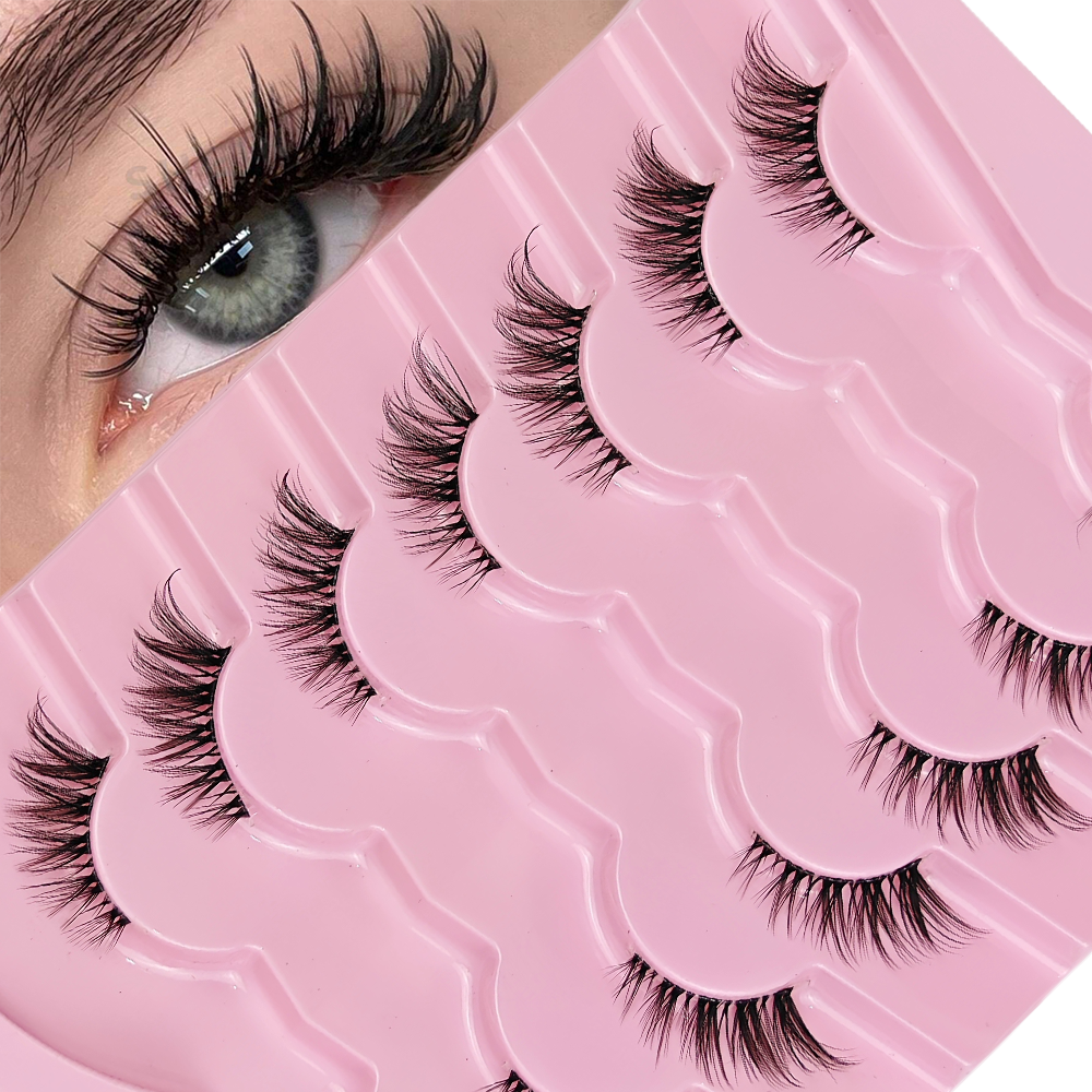 7 Pairs Half Lashes With Clear - Eyelash Extension Cat Eye 리뷰 및 가격