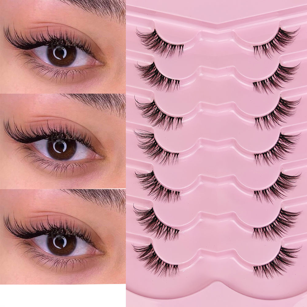 7 Pairs Half Lashes With Clear - Eyelash Extension Cat Eye 리뷰 및 가격